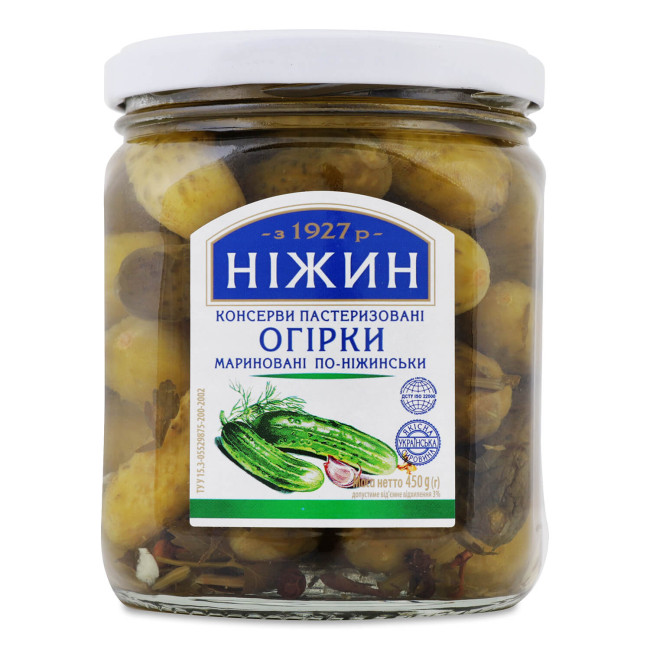 деталь Маринованные огурцы По-нежински 450г Ніжин (чистый вес: 230г)