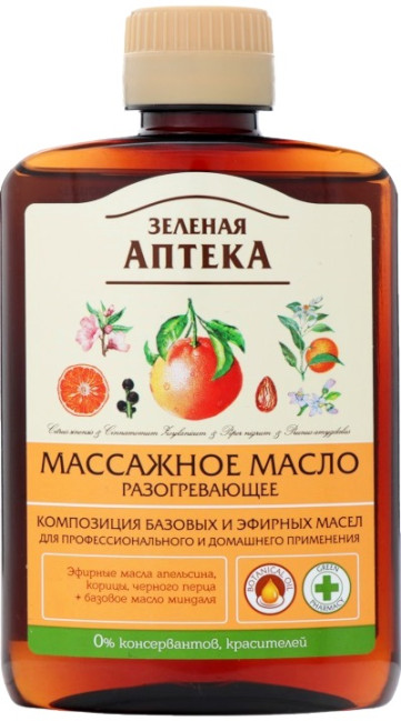 деталь Масло массажное согревающее релакс 200мл Зеленая Аптека