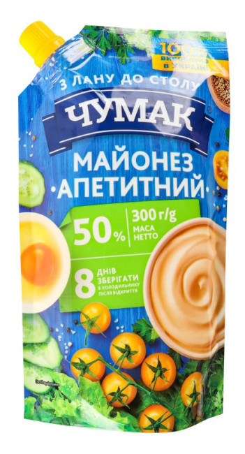 деталь Майонез Аппетитный 50% Чумак 300г