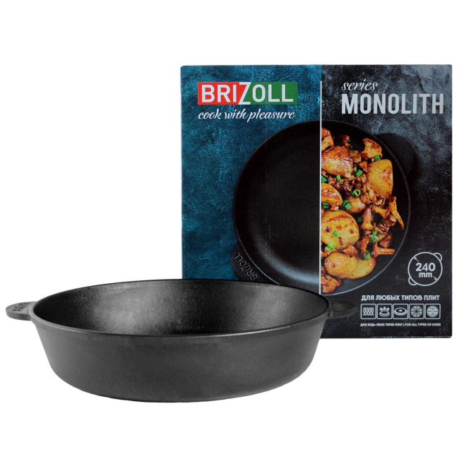 деталь Сковорода чугунная 240мм H-6см Brizoll Monolith