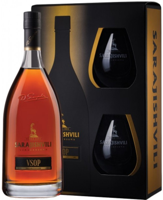 деталь Бренди VSOP  0,7L 40% + 2 бокала Sarajishvili 