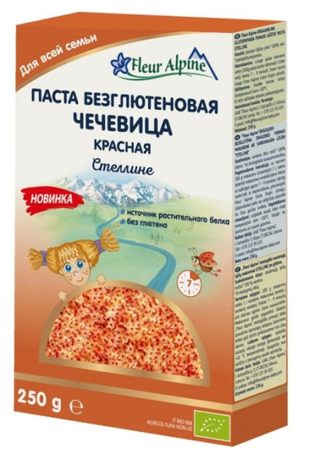 деталь Паста из красной чечевицы без глютена 250г Fleur Alpine