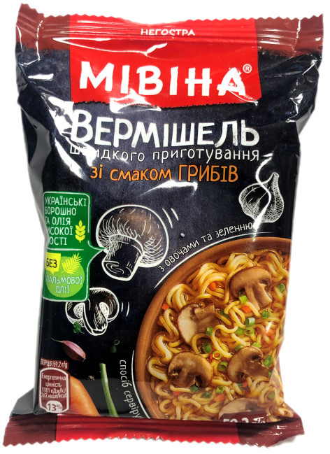 деталь Лапша со вкусом грибов 59г Мивина