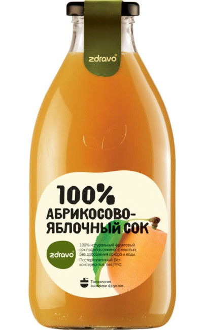 деталь Сок 100% абрикосово-яблочный 0,75л Zdravo