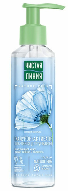 деталь Гель-пенка для умывания 160мл Гиалурон-активатор Чистая линия