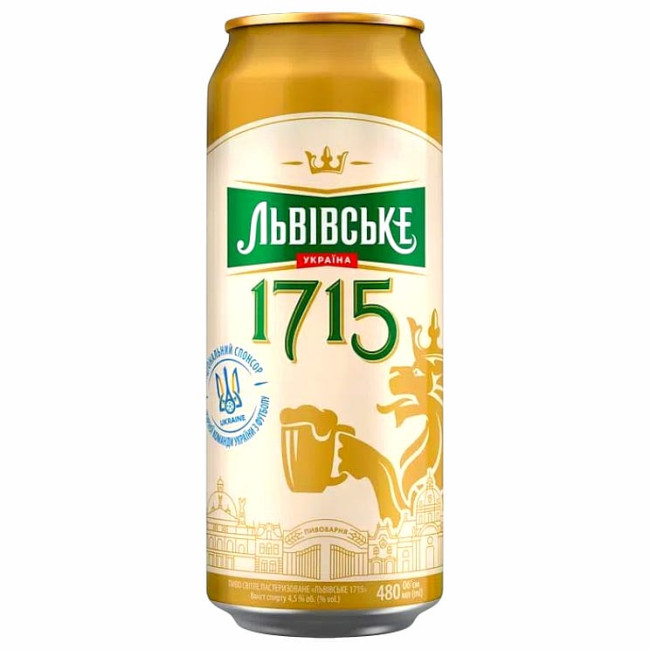 деталь Светлое пиво 4,5% 0,48л Lvivske 1715