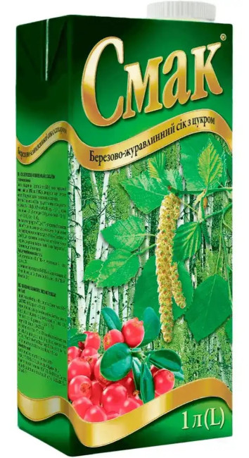 деталь Сок Березово-клюквенный 1л Смак
