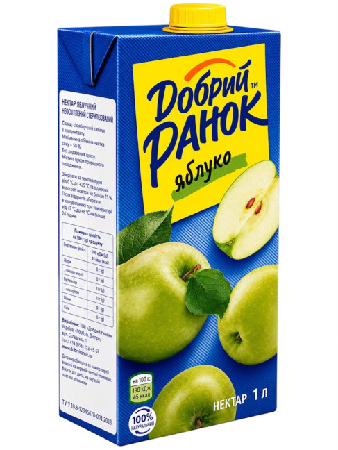 деталь Яблочный нектар 1л Добрий ранок