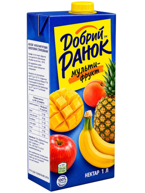 деталь Мультифруктовый нектар 1л Добрий ранок