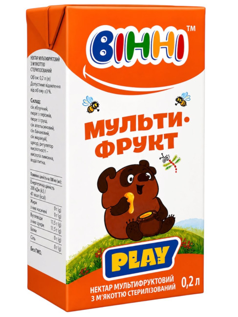 деталь Мультифруктовый нектар с мякотью 200мл Вінні