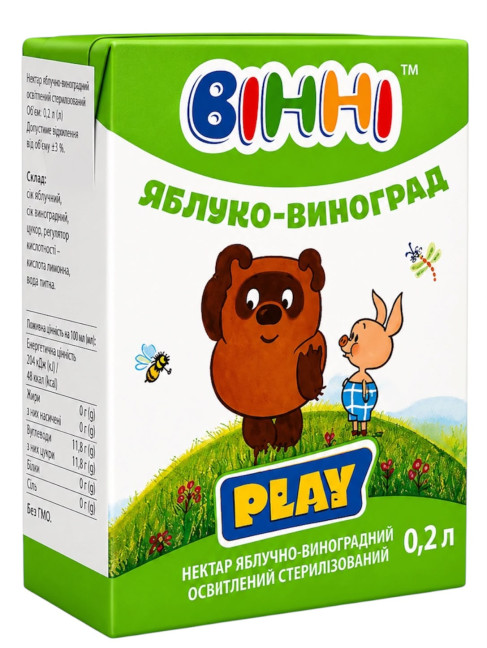 деталь Яблочно-виноградный нектар 200мл Вінні