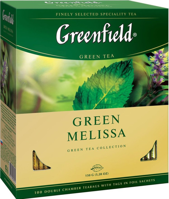 деталь Чай зеленый Мелисса 100*1,5г Greenfield