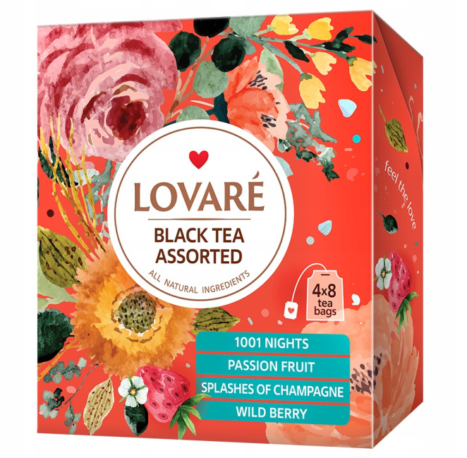 деталь Чорный чай Ассорти 32*2г Lovaré