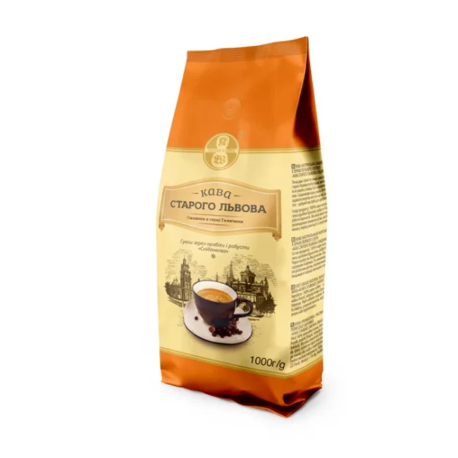деталь Кофе в зернах арабика и робуста Сниданкова 1кг Кава Старого Львова