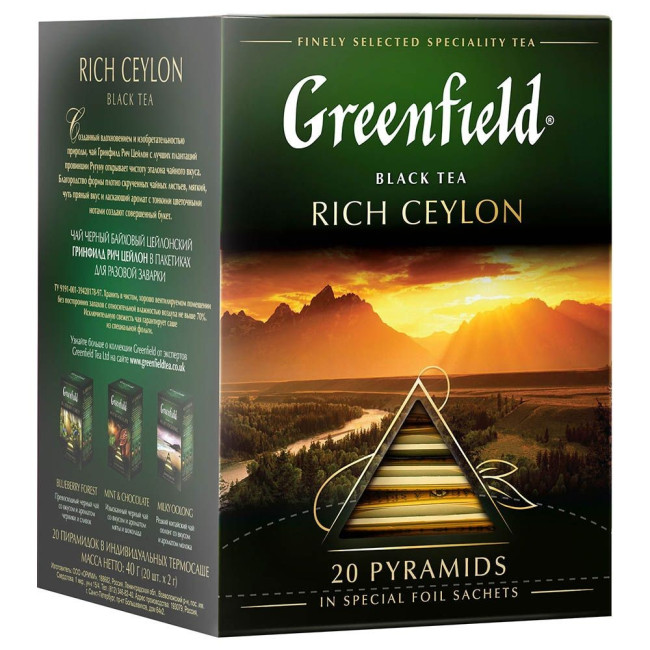 деталь Чай черный Rich Ceylon 20*2г Greenfield