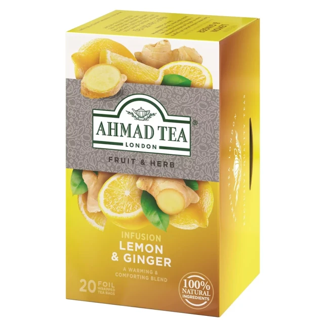 деталь Травяной чай Lemon & Ginger 20 × 1,5 г (30 г) Ahmad Tea