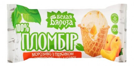 деталь Мороженое Пломбир с персиком 70г Белая Береза