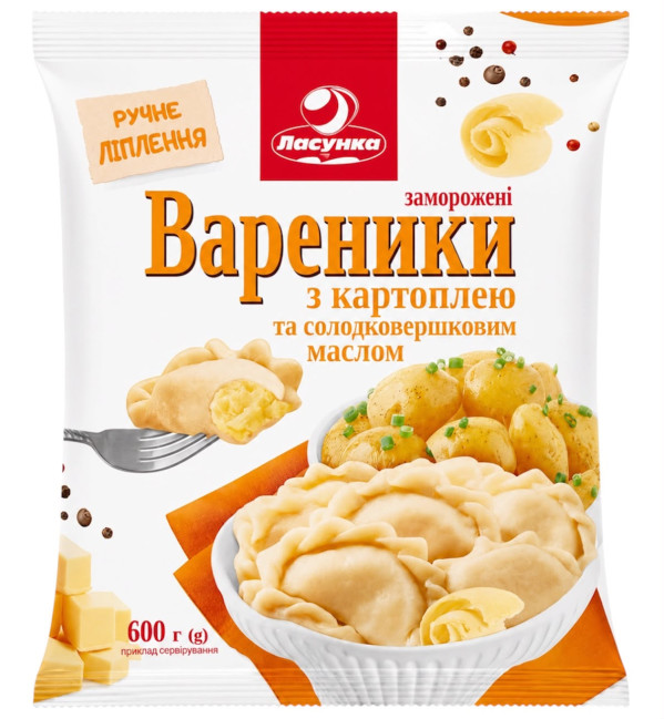 деталь Вареники с картофелем и сливочным маслом 600г Ласунка