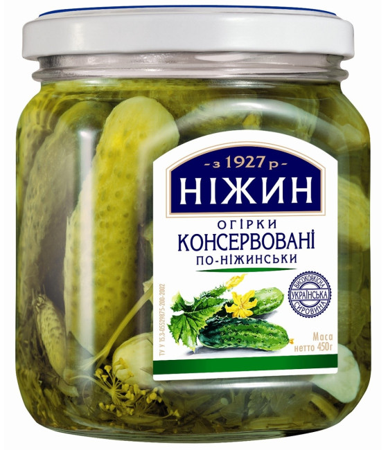 деталь Огурцы маринованные по-нежински 450г Ніжин (чистый вес: 230г)
