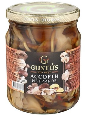 деталь Ассорти из маринованных грибов 380г Gustus