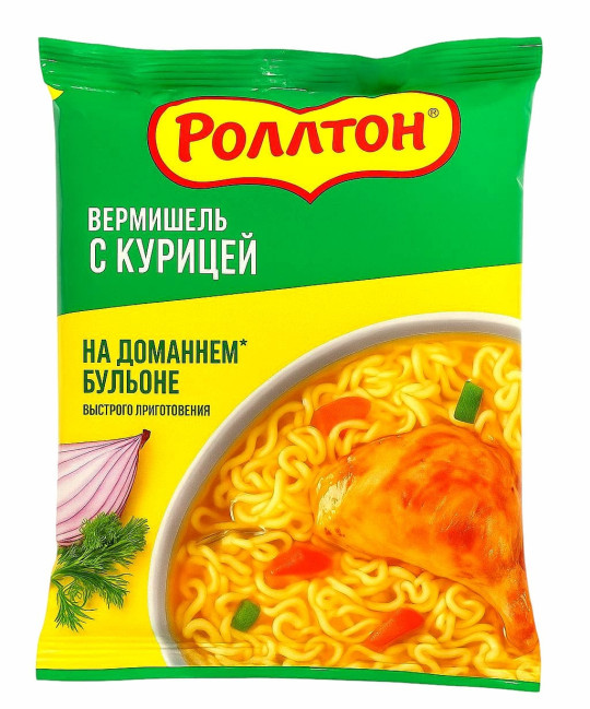 деталь Лапша с курицей на домашнем бульоне 60 г Роллтон