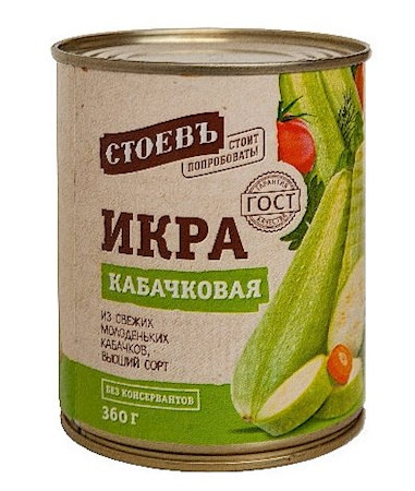 деталь Икра кабачковая 360г Стоевъ