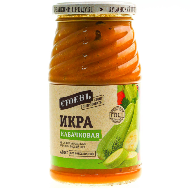 деталь Икра кабачковая 480г Стоевъ
