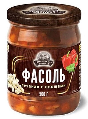 деталь Фасоль печеная с овощами 470г Семилукская Трапеза