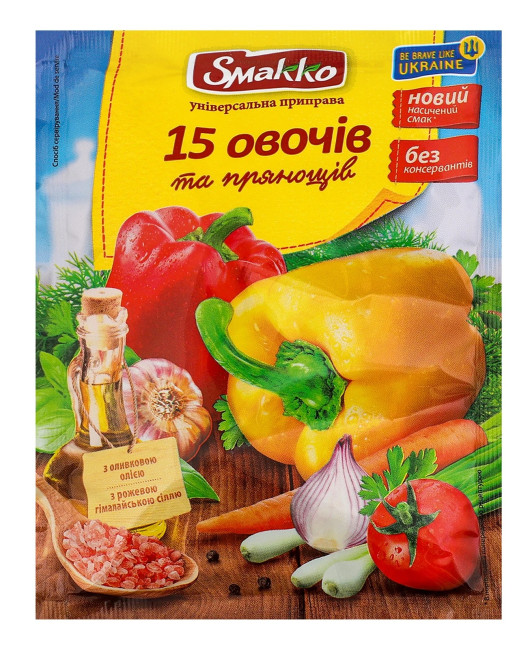 деталь Универсальная приправа «15 видов овощей и специй» 70г Smakko