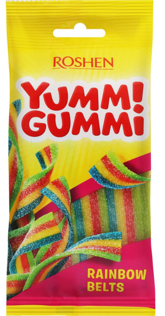 деталь Желе Yummi Gummi Rainbow Belts 70г Рошен
