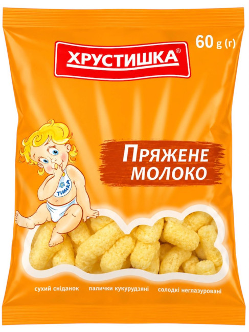 деталь Кукурузные палочки со вкусом «Топлёное молоко» 60г ТМ Хрустишка