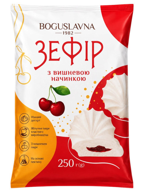 деталь Зефир с вишнёвой начинкой 250г Богуславна