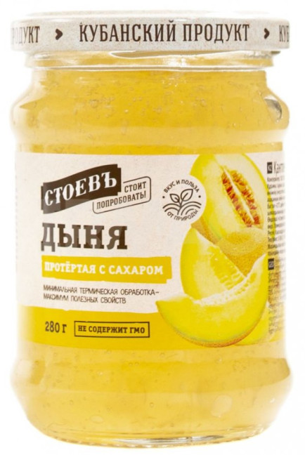 деталь Дыня протёртая с сахаром 280г Стоевъ