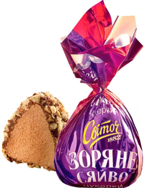 деталь Зоряне сяйво шоколадные конфеты Свиточ