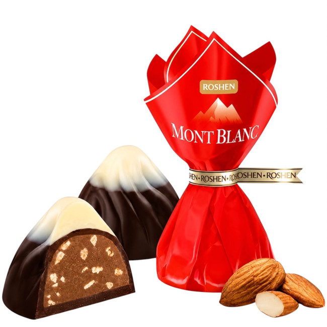 деталь MONT-BLANC с карамелизированным миндалём Roshen
