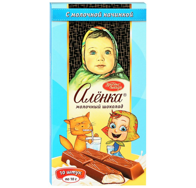 деталь Шоколад молочный с начинкой Аленка 90г (10x9g)