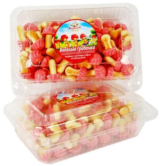 деталь Печенье Грибы со вкусом клубники 250г