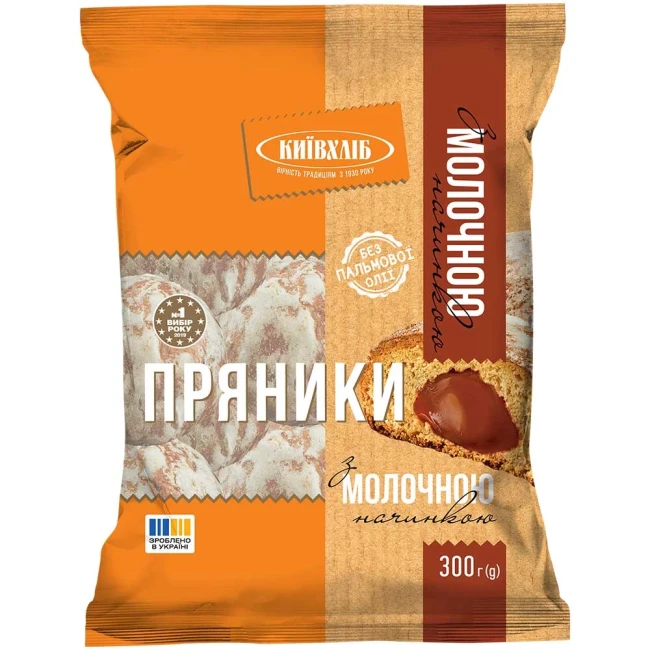 деталь Пряники с молочной начинкой 300г Київхліб