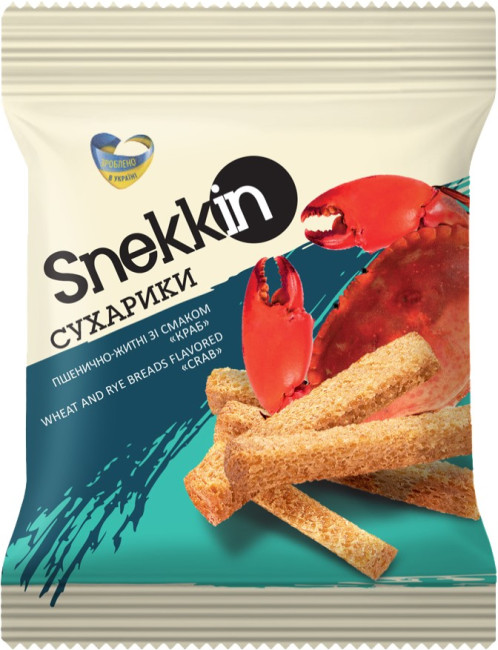деталь Сухарики со вкусом краба 70г Snekkin