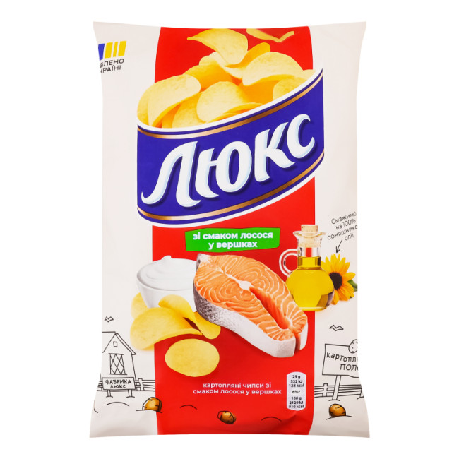 деталь Чипсы со вкусом лосося в сливках 125г Люкс