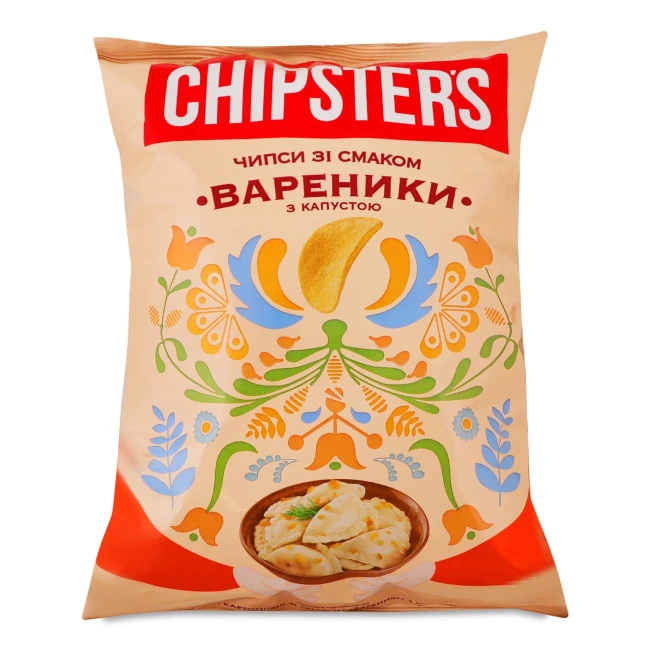 деталь Чипсы со вкусом вареников с капустой 100г CHIPSTERS