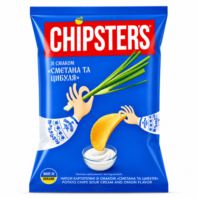 деталь Чипсы со вкусом сметаны с зеленью 120 г Chipsters