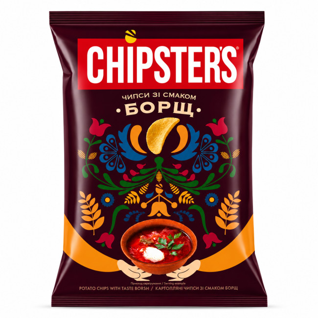 деталь Чипсы со вкусом Борща 100г Chipsters