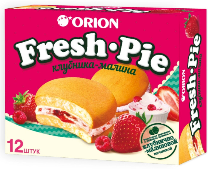 деталь Fresh-pie с начинкой клубника-малина 300г Orion