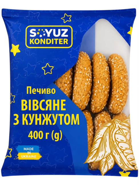 деталь Овсяное печенье с кунжутом 400г Soyuz