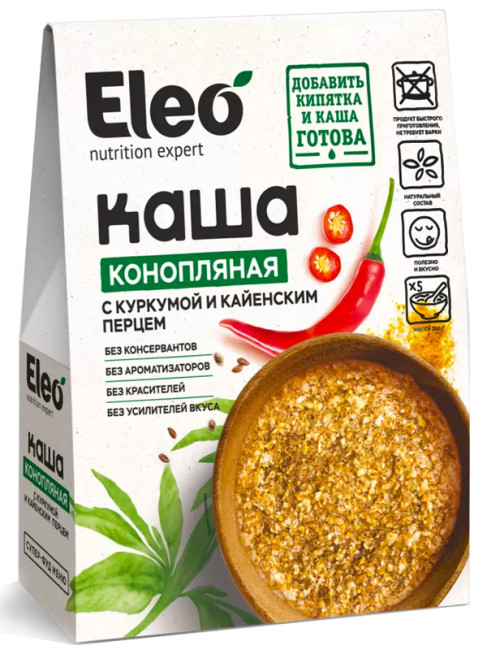 деталь Конопляная каша с куркумой и кайенским перцем 200 г Eleo
