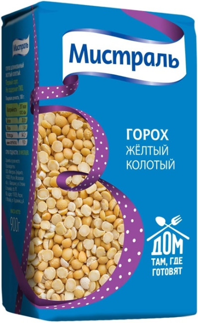 деталь Горох желтый колотый 900г Мистраль