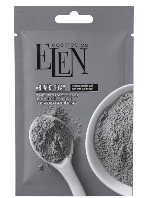 деталь Чёрная глина с активированным углём и экстрактом алоэ вера 40г Elen