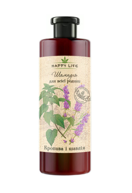 деталь Шампунь для всей семьи Крапива и шалфей 1000г Happy Life