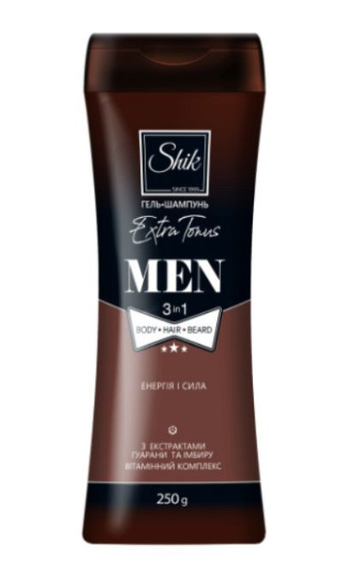 деталь Гель для душка и шампунь Men 3v1 Extra Tonus 250мл Shik 